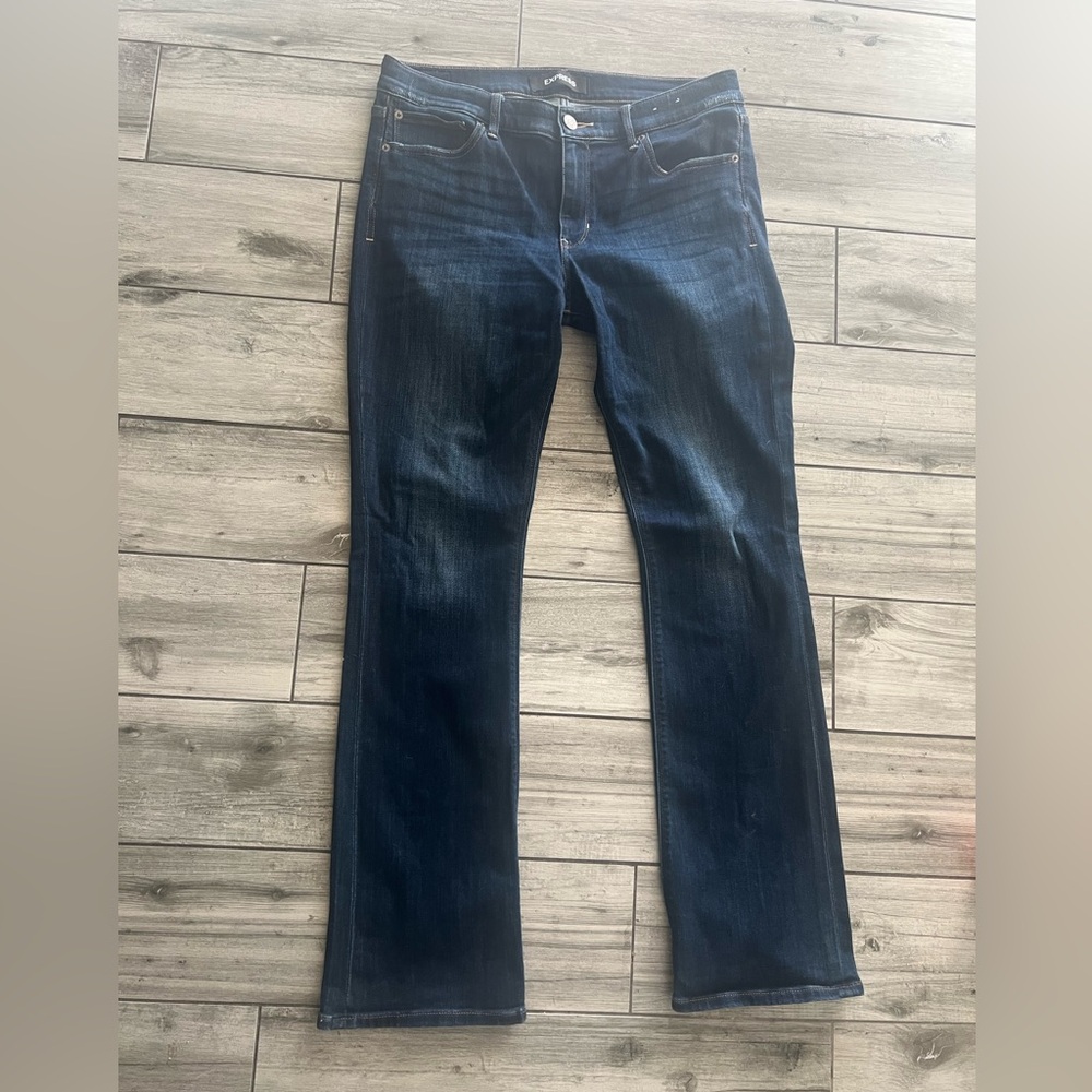 Express stretch Barely Boot Mid Rise Dark Blue Jeans size 12R